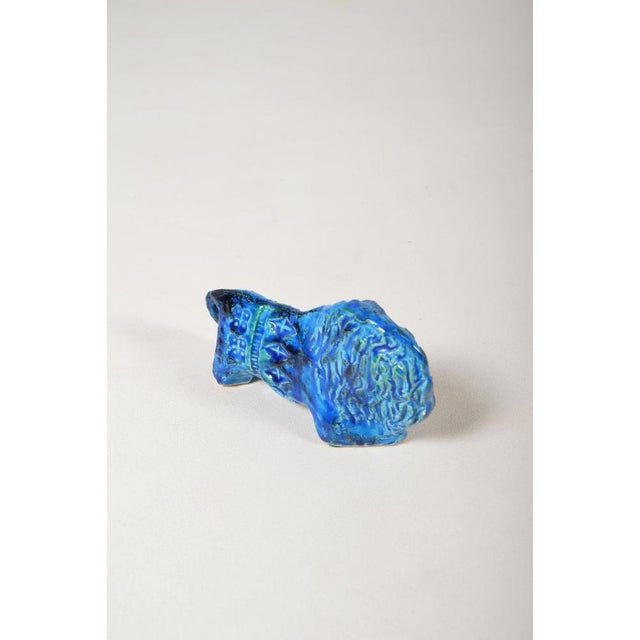 Blue Bitossi Lion by Aldo Londi for Flavia, 1970s For Sale - Image 8 of 9