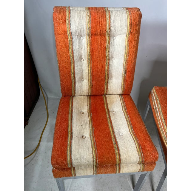 1970s Design Institute of America Chrome Parsons Chairs - Set of 4 For Sale - Image 10 of 12