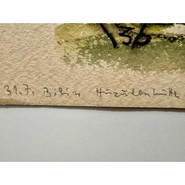 Henry Emil Salloch Original Watercolor on Paper Rural Homestead, 1936 For Sale - Image 4 of 7