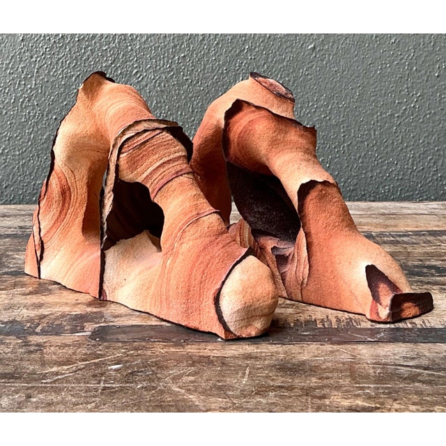 These vintage ceramic bookends are beautifully crafted in a naturalistic, sculptural form that recalls the organic...