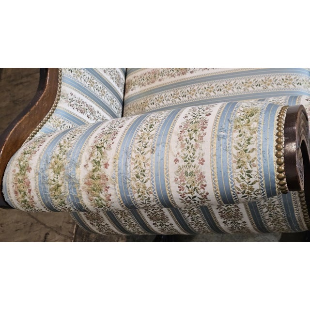 Antique American Empire Style Carved Mahogany Sofa Wing Legs Claw & Ball Feet For Sale - Image 9 of 12