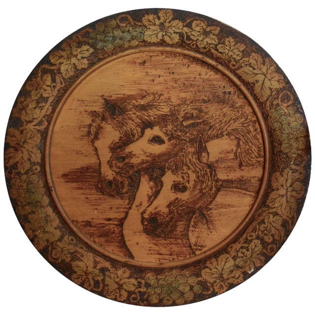 1905 Carved Horses Wall Hanging by John B. Wikoff For Sale