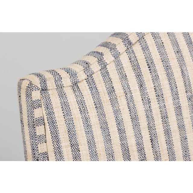 French Antique French Louis XIII Walnut Dining Chairs in Tailored Stripe - Set of 8 For Sale - Image 3 of 18