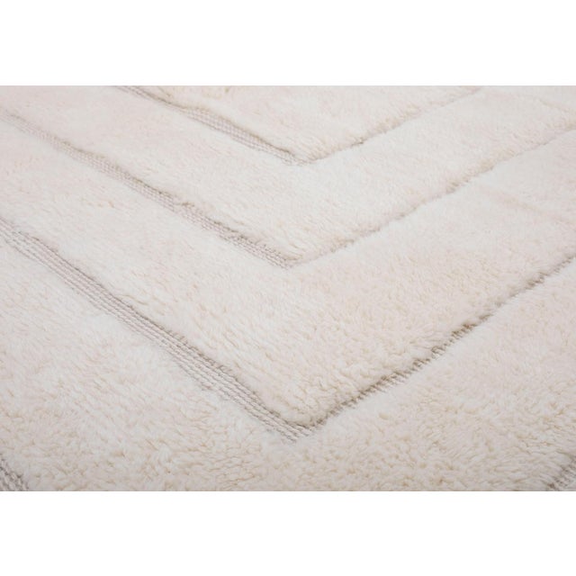 2020s Oversize Raised Frame-Pattern Hand-Knotted Moroccan Wool Rug | 13'4" X 10'1" | One of a Kind For Sale - Image 5 of 9
