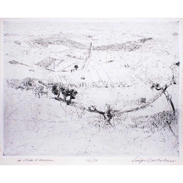 La Strada d'Ancona - Original Etching by Luigi Bartolini - 1931 1931 For Sale