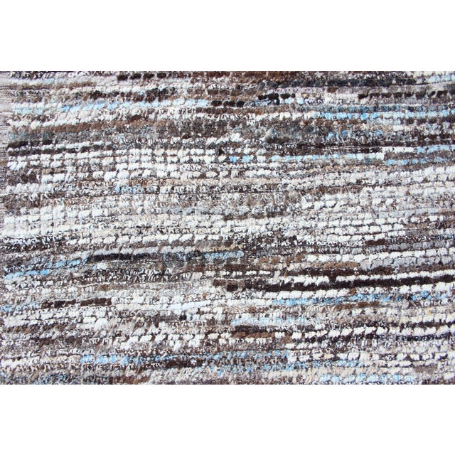 Charcoal Neutrals, Charcoal, Gray and Brown Afghan Modern Geometric Design Rug 7'7 X 10'9 For Sale - Image 8 of 14