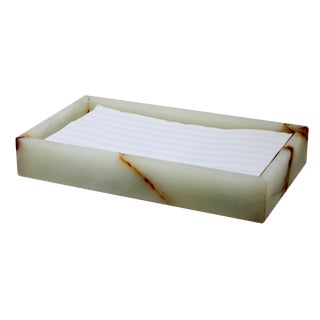 White Marble Guest Towel Tray For Sale