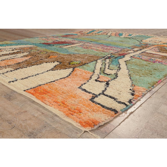 Mint Contemporary Boujad Moroccan Rug, 08'08 X 10'11 For Sale - Image 8 of 10