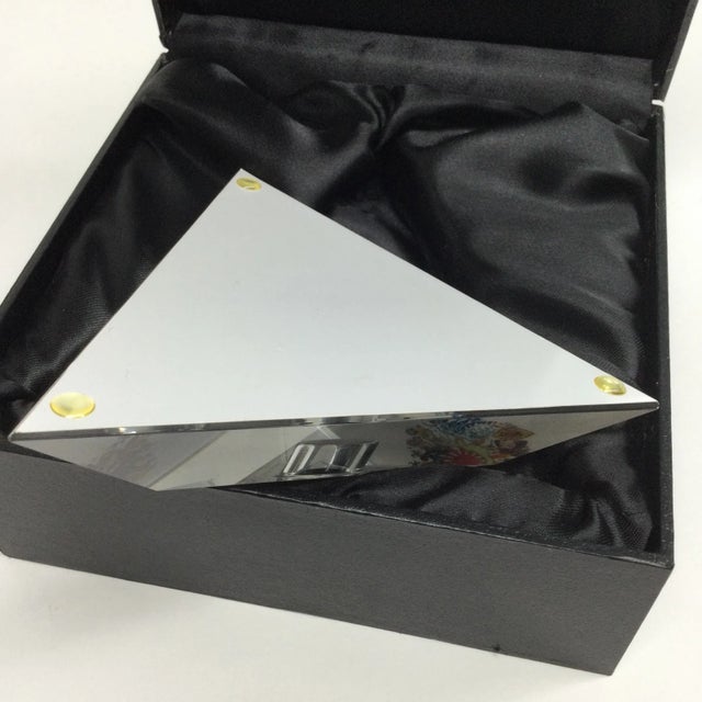 Vintage 90’s Christian Audigier Lucite/ Glass Candle Holder For Sale - Image 9 of 11