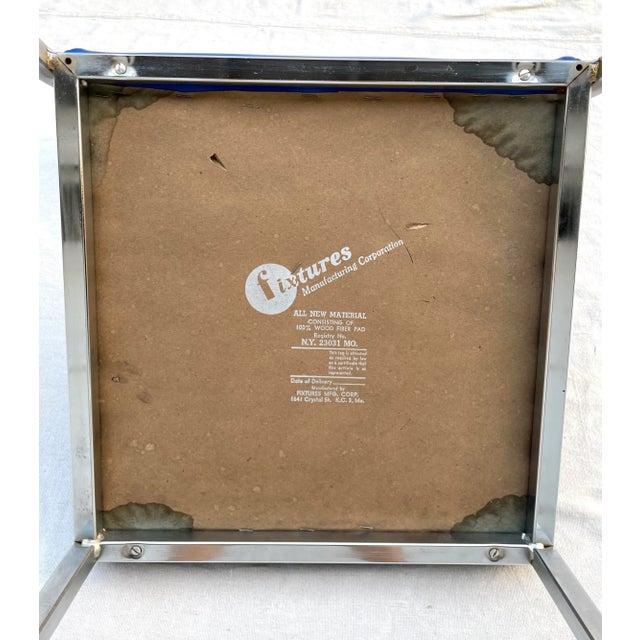 Vintage Bright Blue and Steel Modern Chair For Sale - Image 11 of 12