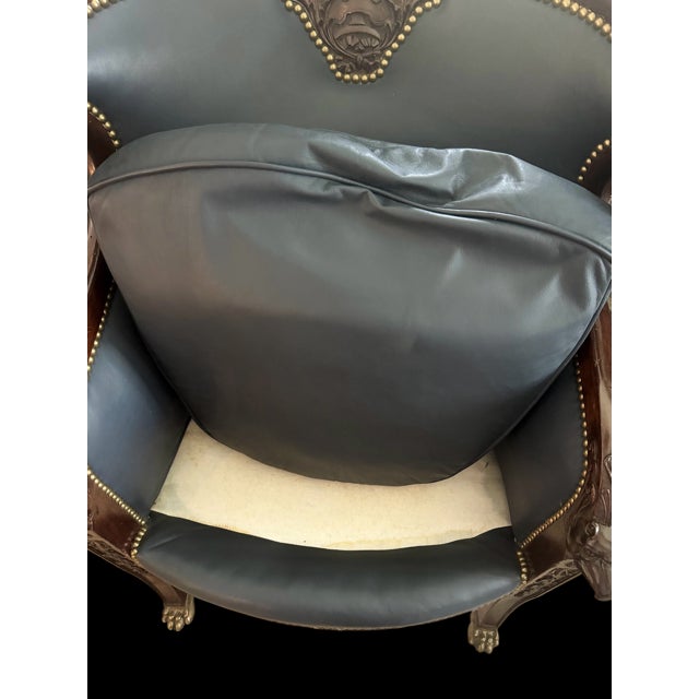 Early 19th Century Russian Empire Style Mahogany Bergère Armchairs - Pair For Sale - Image 17 of 18