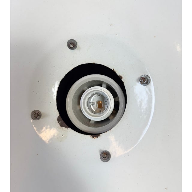 Large Industrial Black Enamel Factory Lamp with Cast Iron Top from Elektrosvit, 1950s For Sale - Image 17 of 18