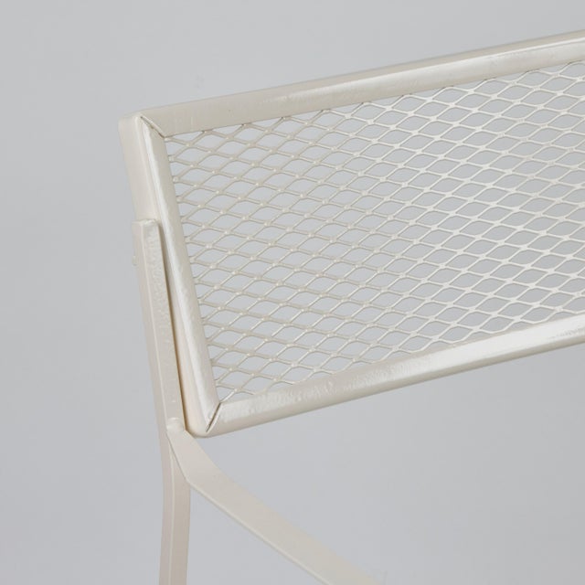 1950s Vintage Iron Outdoor Dining Chairs W/ Metal Mesh Seats + Backs | Set of 8 For Sale - Image 5 of 14