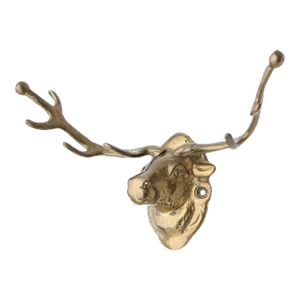 Vintage Solid Brass Wall Hanging Deer Head