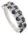 1.14 Carat Blue Sapphire & Diamond Half Eternity Wedding Band Ring Size 5 in 18k White Gold For Sale