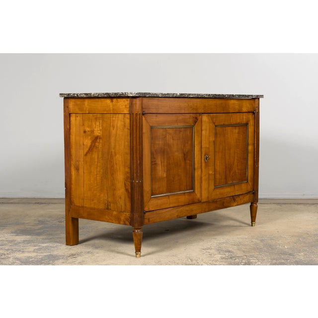 Early 19th Century French Louis XVI Walnut Buffet With Marble Top For Sale - Image 16 of 18