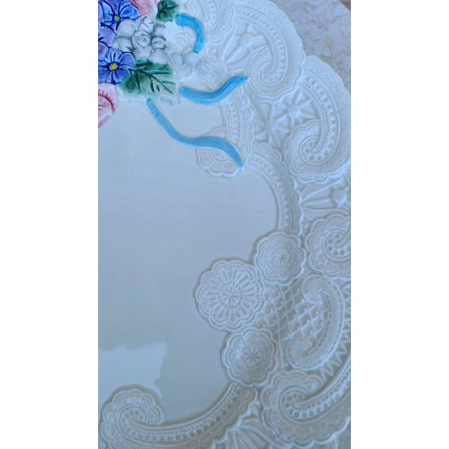 Ceramic MOS25Vintage Fitz and Floyd Majolica Style Serving Platter For Sale - Image 7 of 13