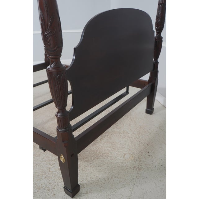 Stickley Rice Carved Mahogany Queen Size 4 Post Bed For Sale - Image 14 of 18