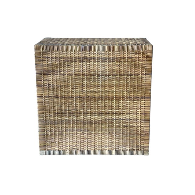 Vintage Rattan Two Door Chest, Campaign/ Regency Style, Boho For Sale In Naples, FL - Image 6 of 12