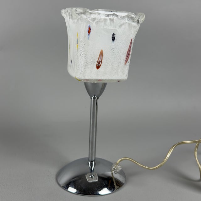Murano Glass Table Lamp with Murrine Chrome Base, 1970s For Sale - Image 12 of 12