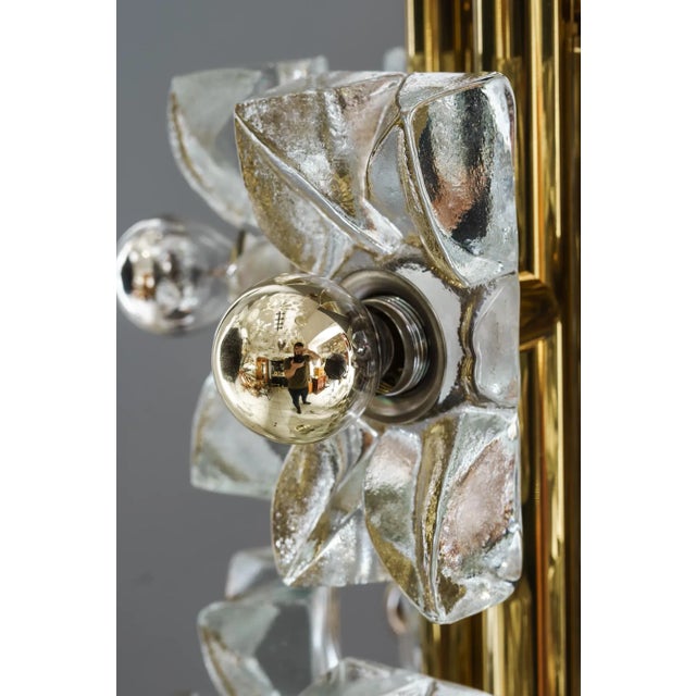 Sische Glass and Brass Chandelier, Vienna, 1960s For Sale - Image 6 of 15