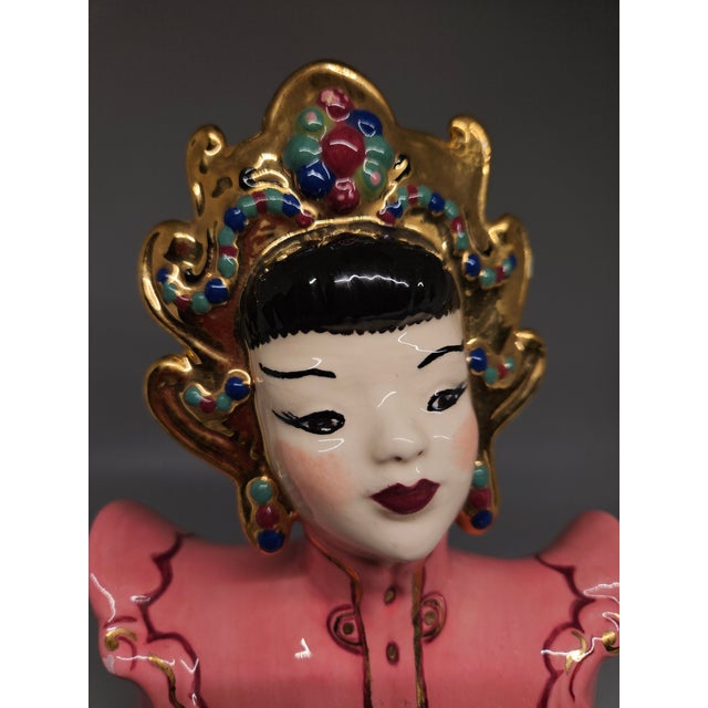 Vintage Hobbiest Ceramics, Pasadena 8" Ceramic Pottery Asian Female Figure, 1983