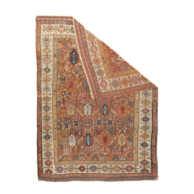 Late 19th Century Antique Qashqai Shekarlou Rug 5'8'' X 7'7'' For Sale - Image 5 of 12