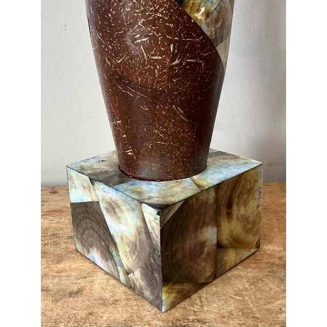 Vintage Boho Coconut Shell Vase For Sale - Image 4 of 12