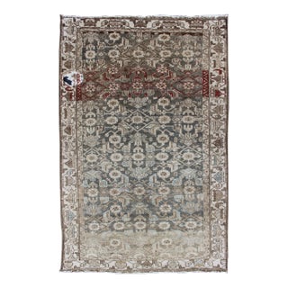 Earthy Tone Vintage Persian Hamadan Rug With All-Over Pattern For Sale