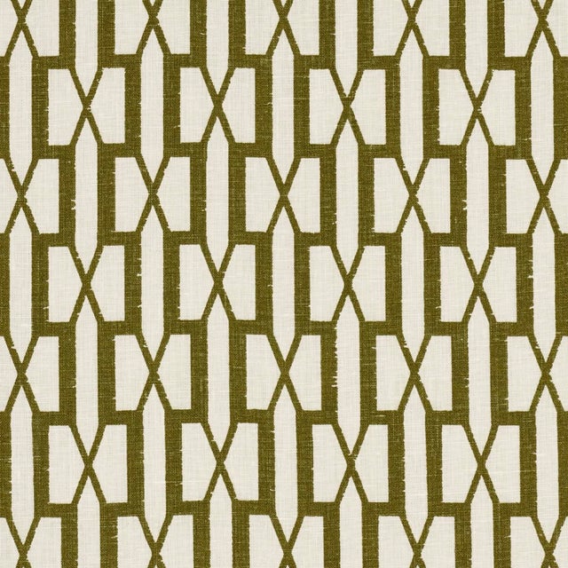 SAMPLE - Schumacher x Veere Greeney Belvedere Fabric In Olive For Sale