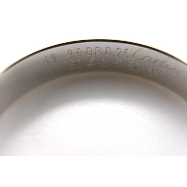 Cartier Tank 0.25ct Diamond 18k White Gold Band Ring, Size 4.75 For Sale In Miami - Image 6 of 7