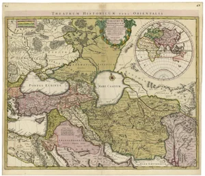 Engraved Historical Map of the Middle East and Asia, 1745