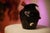 Art Deco Black Ceramic Vase With Natural Stones, Handmade Unique Pottery, Modern Decor, Sculptural Vase For Sale - Image 3 of 8