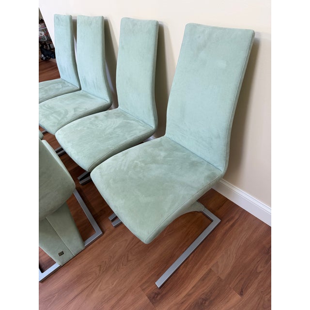 Celadon Rolf Benz 7800 Cantilever Dining Chairs Set For Sale - Image 8 of 11