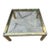 1970s Gold Square Coffee Table With Glass Top For Sale