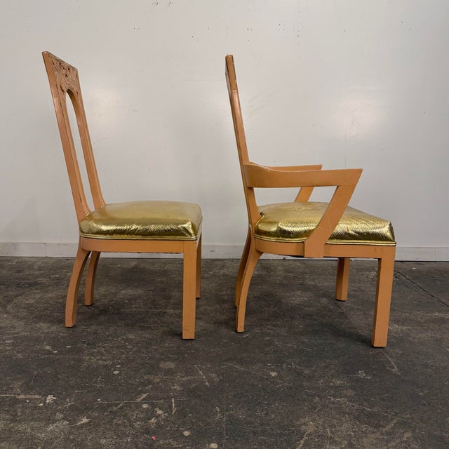 Pink James Mont Dining Set With 6 Chairs For Sale - Image 8 of 12