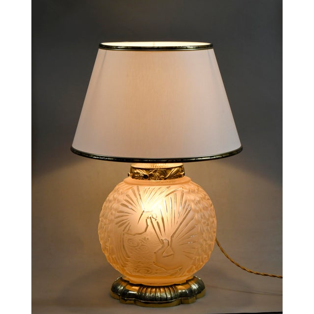 Muller Frères French Art Deco Table Lamp by Muller Freres - 1930 France For Sale - Image 4 of 14