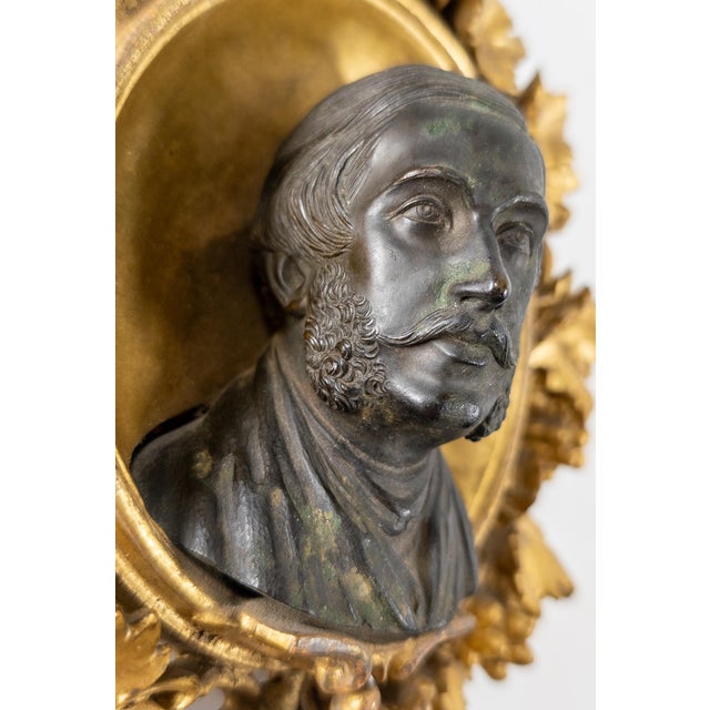 Mid 19th Century 19th Century English Portrait Bronze Bust of Albert Prince Consort in Giltwood Frame For Sale - Image 5 of 18