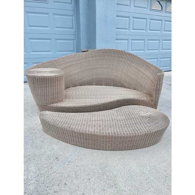 Wood Vintage ‘Dune’ Woven Daybed | by Vladamir Kagan for Barlow Tyrie For Sale - Image 7 of 13