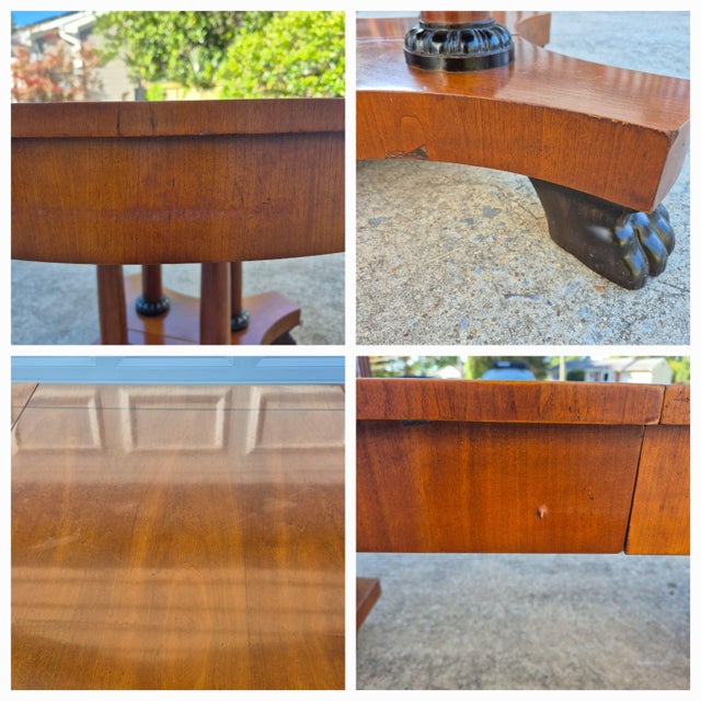 Brown 1992 Baker Furniture Palladian Oval Extension Dining Table French Empire Biedermeier Neoclassical For Sale - Image 8 of 18