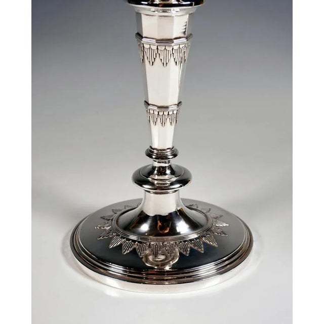 Steiner Art Nouveau Viennese Silver Candleholders by Rudolf Steiner, 1900s, Set of 2 For Sale - Image 4 of 8