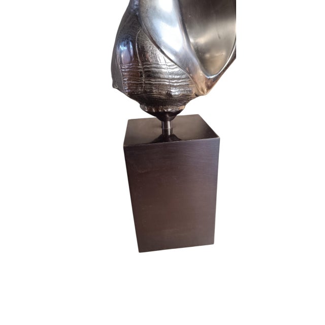 Silver Bronze Seashell Lamp from Maison Charles, 1960s For Sale - Image 8 of 11