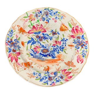 Antique Hand Painted Floral Decorative Plate For Sale