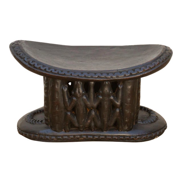 Rich Brown African Bamum Stool For Sale