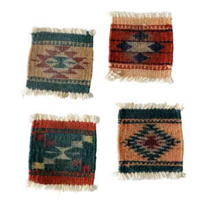 Vintage Southwestern Textile Coasters Set 4
