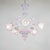 This stunning mid-century Baroque-style chandelier is meticulously handcrafted from exquisite pink and opaline Murano...