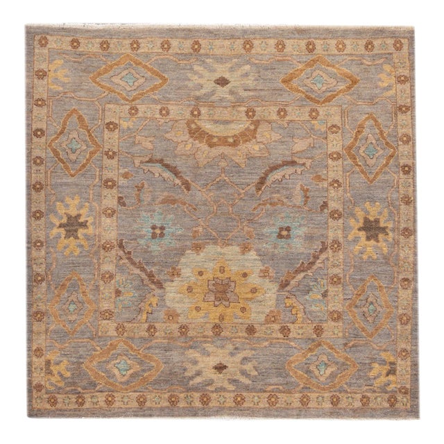 21st Century Modern Square Sultanabad Rug 6 X 6 For Sale