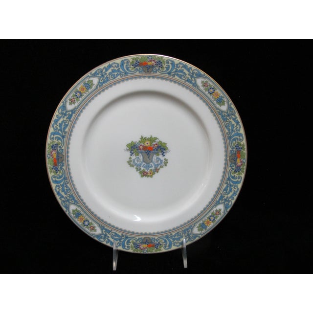 Lenox Early 20th Century Lenox China Autumn Flower & Fruit Basket 10 1/2" Dinner Plate Set of 6 For Sale - Image 4 of 8