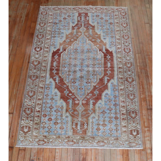 Red Zabihi Collection Persian Mazlagan Malayer Rug For Sale - Image 8 of 10