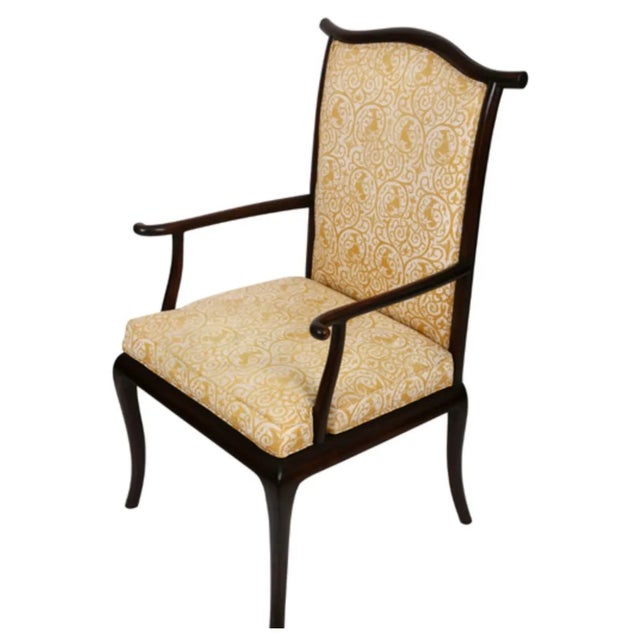 This is a set of 12 Asian-inspired vintage dining chairs, including 10 side chairs and 2 armchairs. The chairs feature...
